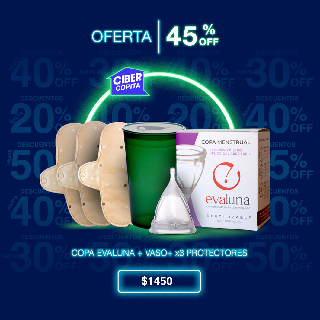 Copa Evaluna + Vaso + x3 Protectores - CiberCopita
